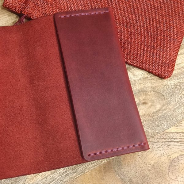 Burgundy handmade leather passport cover by Luniko - Image 3