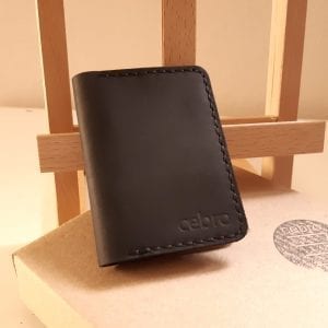 Black leather handmade document case by Luniko