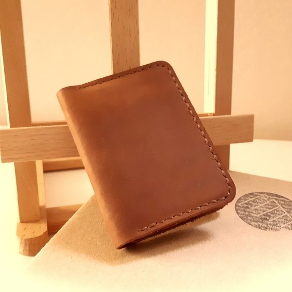 portfel mały na katry leather small handmade cardholder