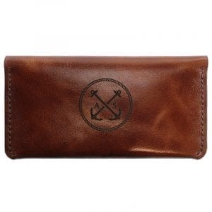 Light brown leather handmade wallet by Luniko. Maritime Series