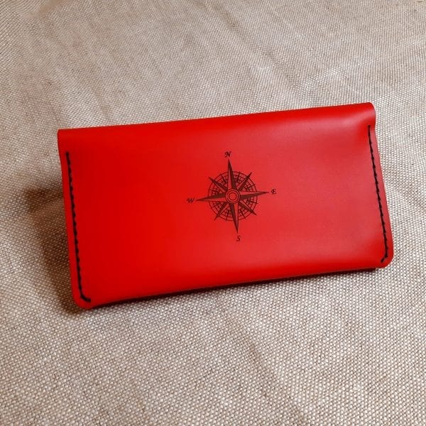 handmade red purse wallet