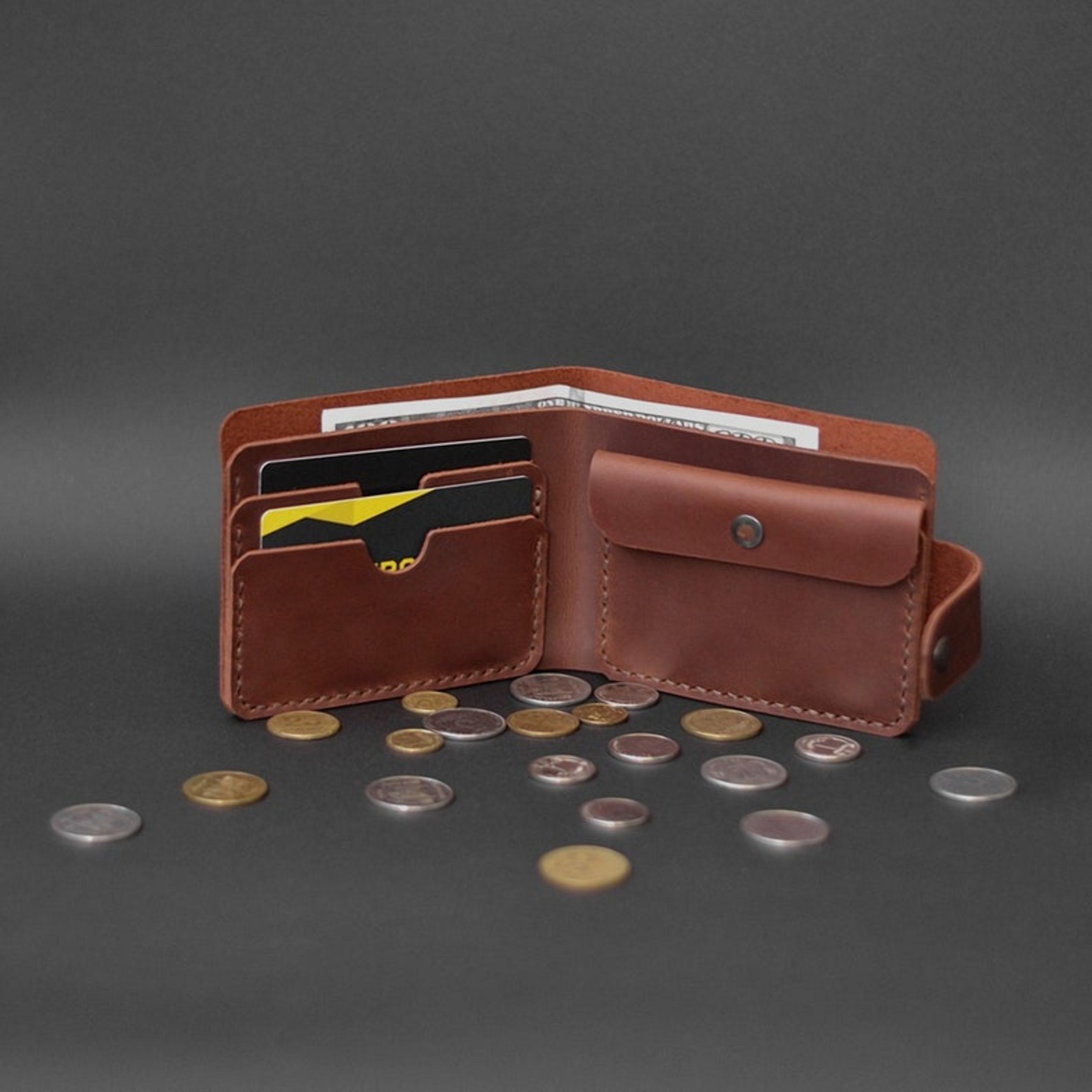 Brown AWMYHKDW Men Passport Wallet Clasp Card Holder Vintage Coin Purse Handmade Clutch