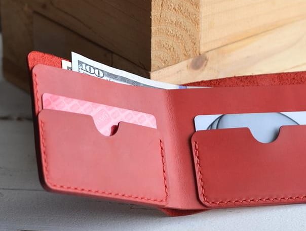 to buy custom Red wallet leather