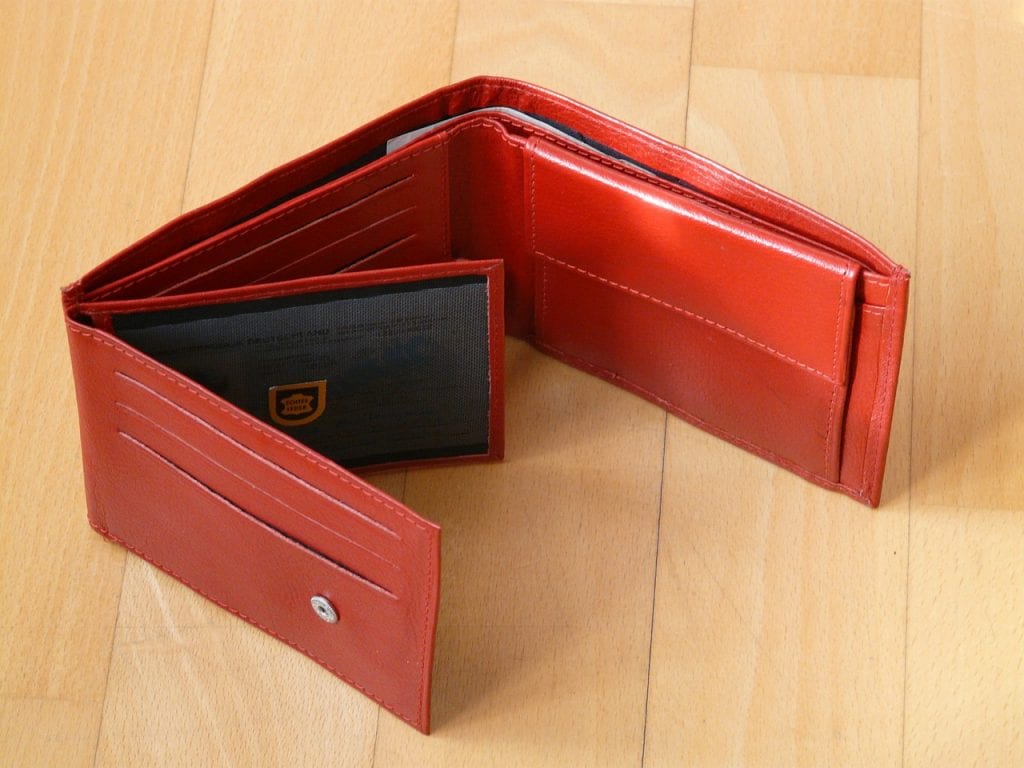 Handmade red wallet