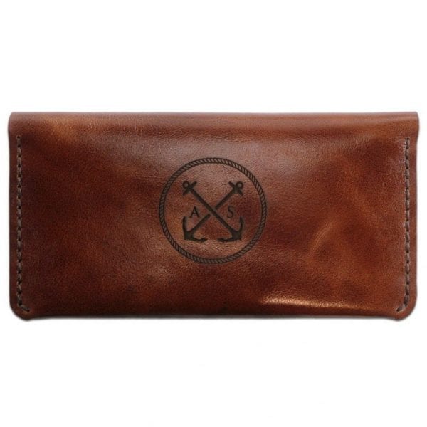 Light brown leather handmade wallet by Luniko Portfel z miejscem na smartfon