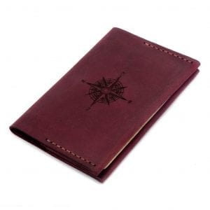 Passport cover - wine bordowy etui handmade leather passport cover