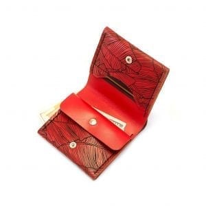 Red womens handmade wallet from genuine Italian leather. Buy now!