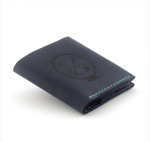 Wallet with compartment for coins, dark blue
