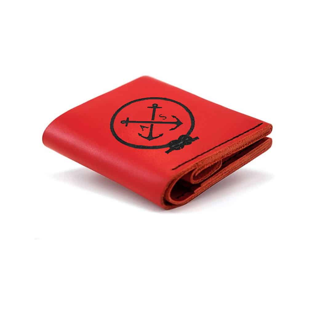 Czerwona bilonówka damska - portfel ręcznie szyty