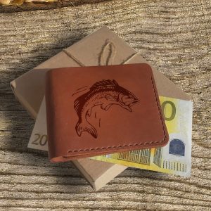 Geschenke für Angler 2022 Leder Geldbeutel mit Gravur
