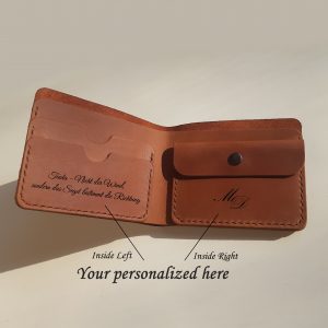 Personalized Custom Leather Wallet with Laser Engraving of Vrious Images, Photos, Wishes, Name or Your Logo. You Can Order an Individual Engraving.
