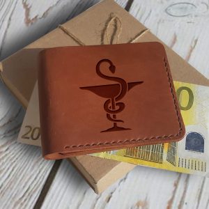 Perfect gift for doctor - personalized leather custom wallet!