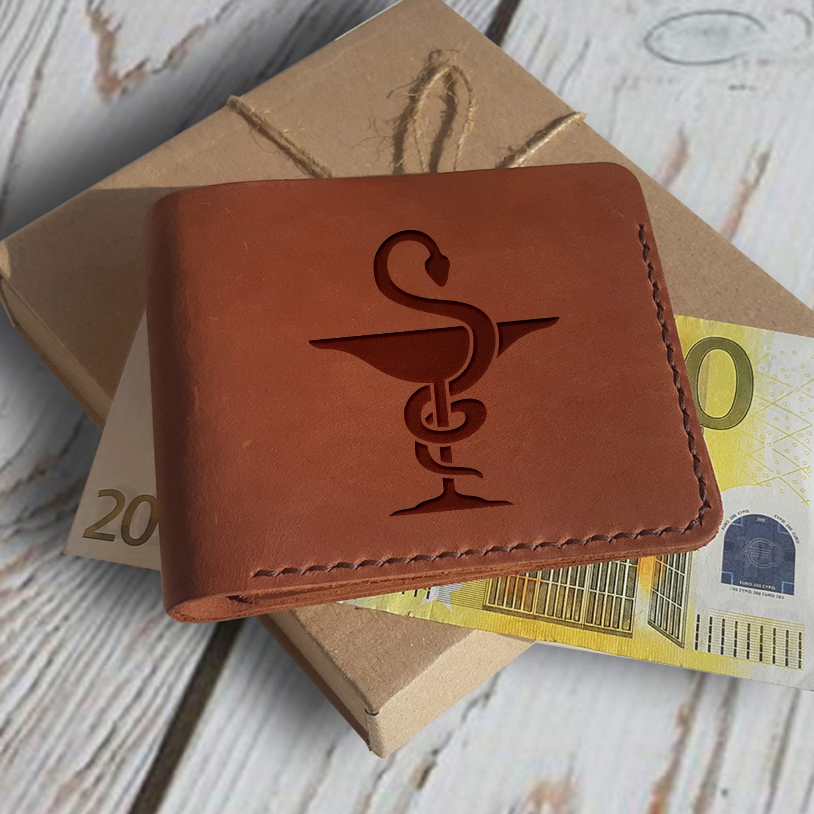 Geschenke für Mediziner ➤➤➤ Geldbörse aus Leder mit Gravur