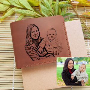 personalised photo mens wallet with coin pocket