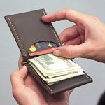Leather wallet with money clip from Italian genuine brown leather is an original Christmas gift for your husband or son, brother or father.