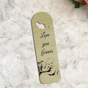 wooden bookmark cat valentine's day card with photo