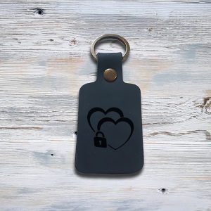 Keychain with Custom Engraved Heart