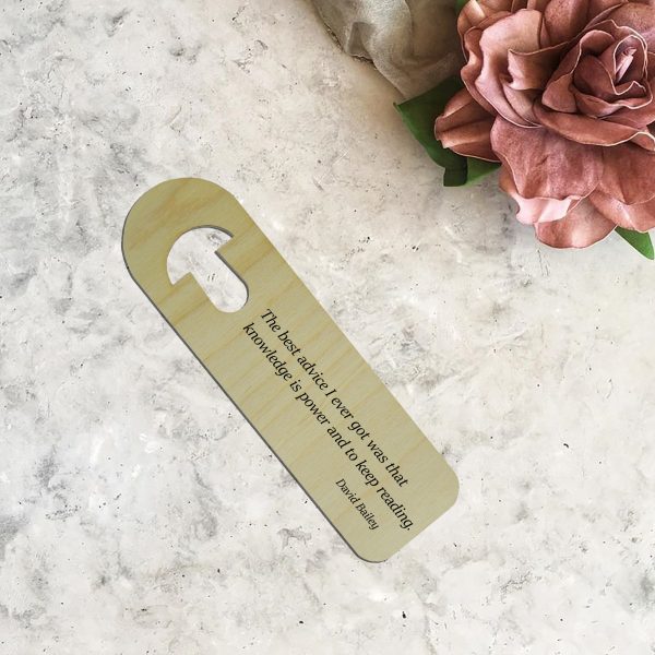 personalized wooden bookmark