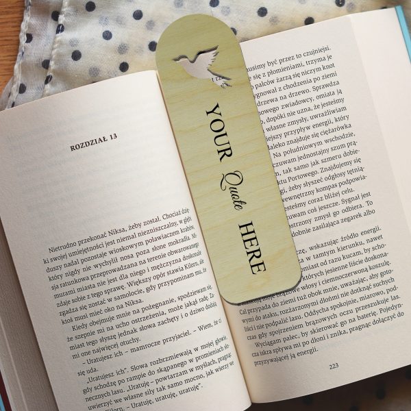 Bookmark for a book with a quote, personalized wooden for a gift. Book Lovers Gift
