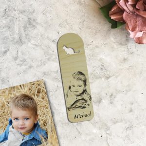 Personalized Wooden Bookmark. Engraved Photo Bookmark