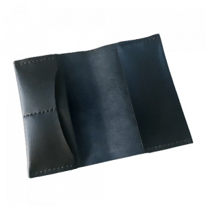 Black leather passport cover Custom passport holder handmade