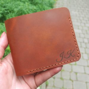 Personalized Engraved Monogrammed Mens Leather Wallet Custom Wallet with Monogram