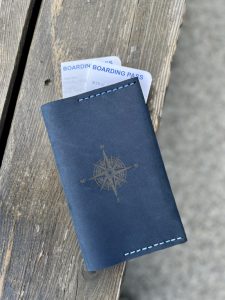 Обложка для паспорта ручной работы синий персонализированный держатель для паспорта! Подарок для мужа, отца, брата на День Рождения!