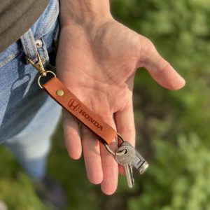 Personalized Honda Keychain Leather Custom Engraved Car Logo Initial or Name Key Ring Carabiner Key Chain Car Key Holder Key Fob