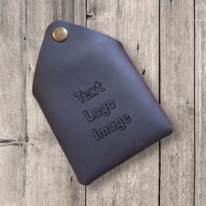Personalized leather coin wallet. Custom leather coin pouch. Handmade brown leather wallet for coin. Engraved leather small coin case