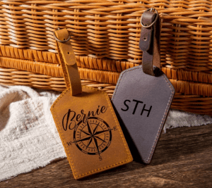Gifts for Mom! Our selection of customizable leather gifts are perfect for any mother. Choose from personalized luggage tags, keychains, wallets and more.