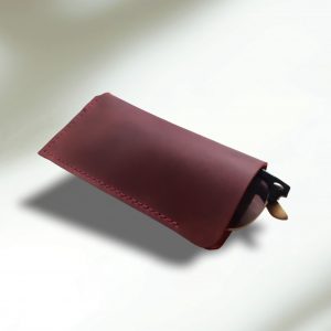 Custom Leather Case for Glasses with Personalized Engraving Brown Leather Handmade Eyeglass Holder