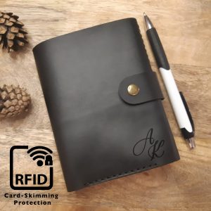 Mens trifold RFID wallet. Leather wallet handcrafted by Luniko!