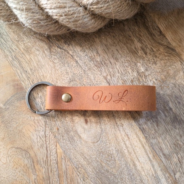 Personalized Monogramed Leather Keychains