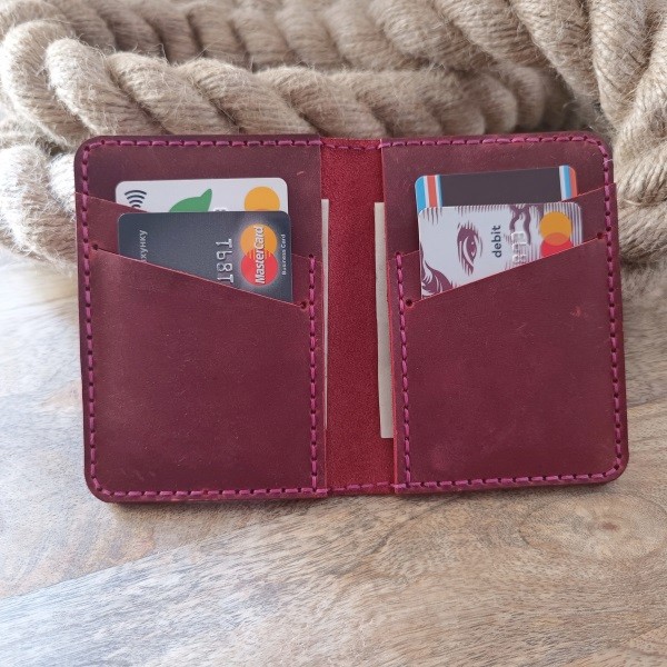 Personalised Slim Leather Card Holder Wallet