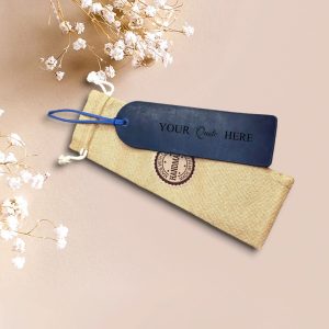 Personalised Custom Engraved Bookmark Handmade from Blue Leather with Name, Initial, Quote. Gift on Birthday, Christmas or Anniversary