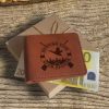 Prezent dla myśliwego Portfel dla myśliwego męski skórzany z grawerem na karty na banknoty z kieszenią na monety brązowy Open Season