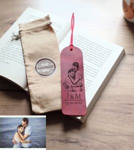 Zakładka do książki personalizowana skórzana z grawerem z dedykacją dla nauczyciela dla mężczyzny dla mamy dla babci i dziadka