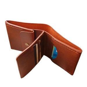 Plånbok för män med gravyr läder personlig brun för sju kort sedlar mynt Presenter till män som har allt