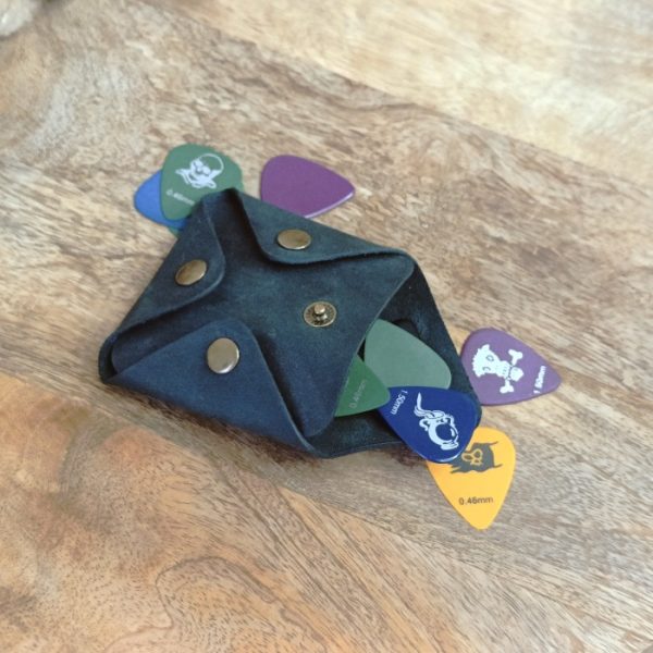 Personalized leather case for guitar picks handmade of high quality leather with engraved band logo, musician's name or concert photo, initials, memorable date. The best gift for guitarist or bass guitarist