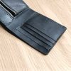 Personalized wallet for 4 cards with engraving, handmade from black leather, with a compartment for banknotes and a coin pocket with name, initials - Image 5